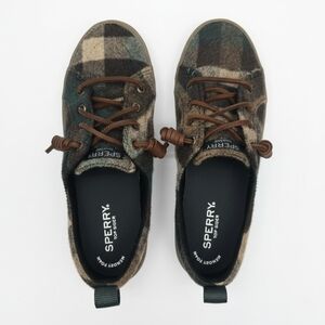 Sperry Plaid Sneakers with Brown Laces